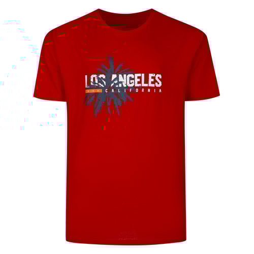 Bigdude Los Angeles T-Shirt mit Rundhalsausschnitt, groß, Pfefferrot
